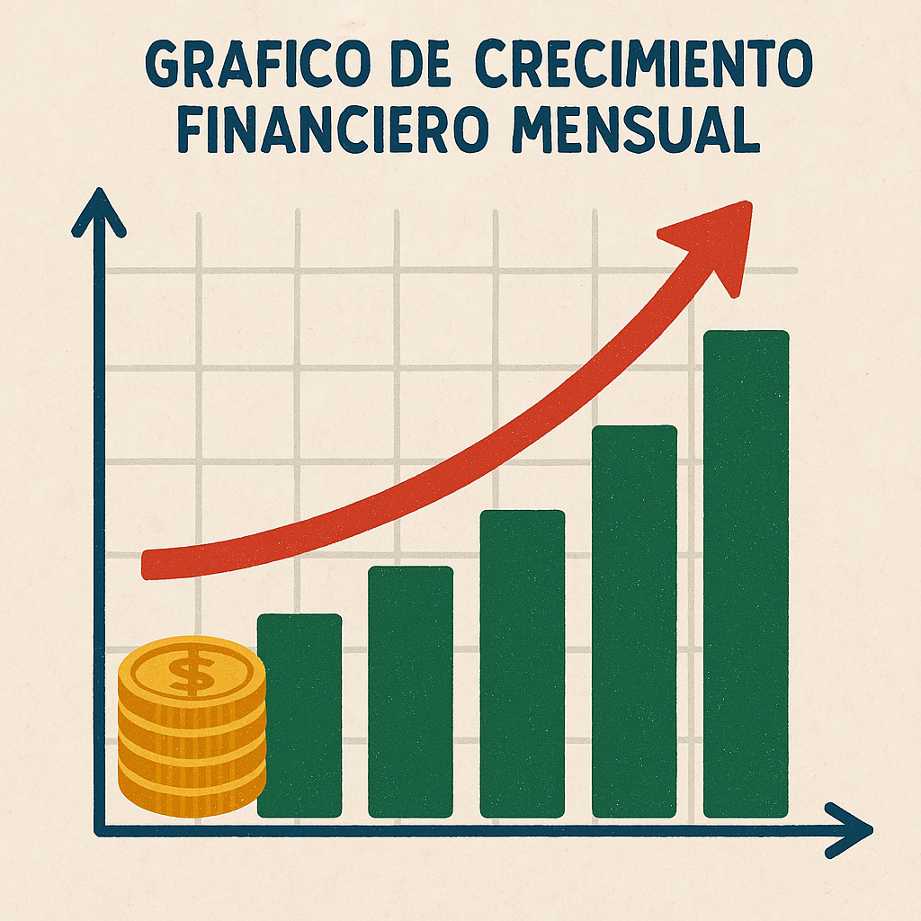 Gráfico de crecimiento financiero mensual