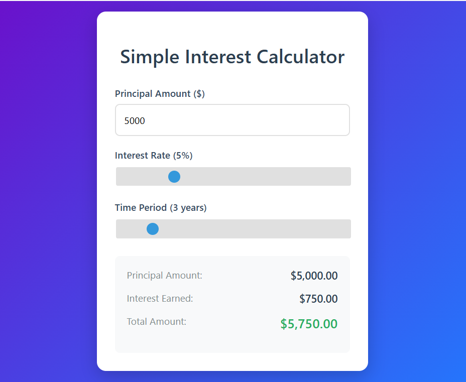 Calculadora de Interés Simple online con ejemplos